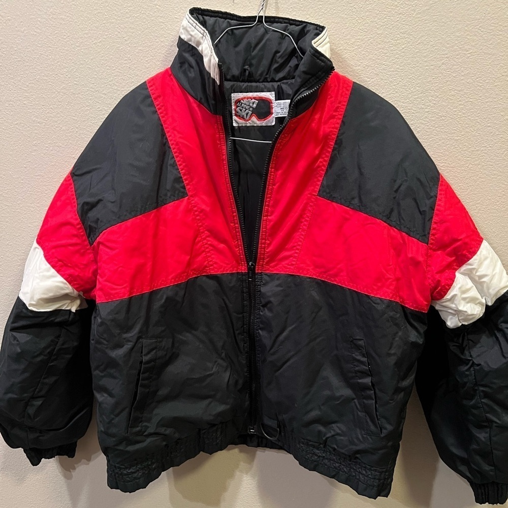 Vintage Alpine Ski Red Black Winter Outdoors Jacket Size Medium